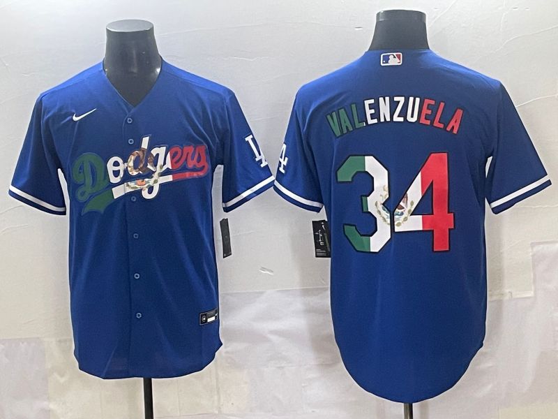 Men 2025 Los Angeles Dodgers #34 Valenzuela Blue Nike MLB Jersey style 7151->los angeles dodgers->MLB Jersey